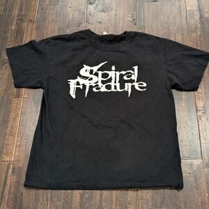 Spiral Fracture T-Shirt Mens Small‎ Black White Band Heavy Metal Graphic Tee